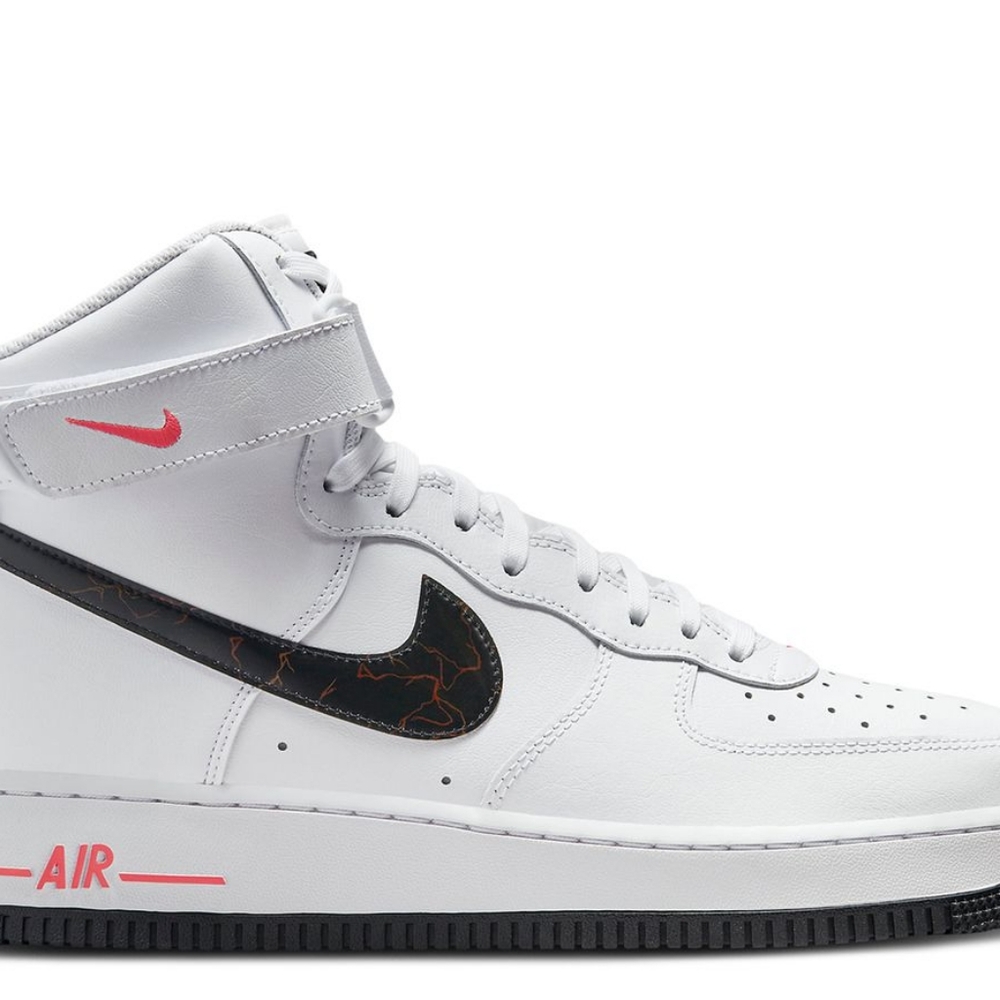 Nike White High-Top Sneakers with Black Swoosh and Pink Details - Picture 6 of 16